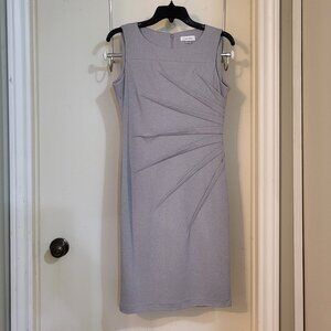 Calvin Klein Starburst Sleeveless Sheath Dress - Silver Grey  Size 4